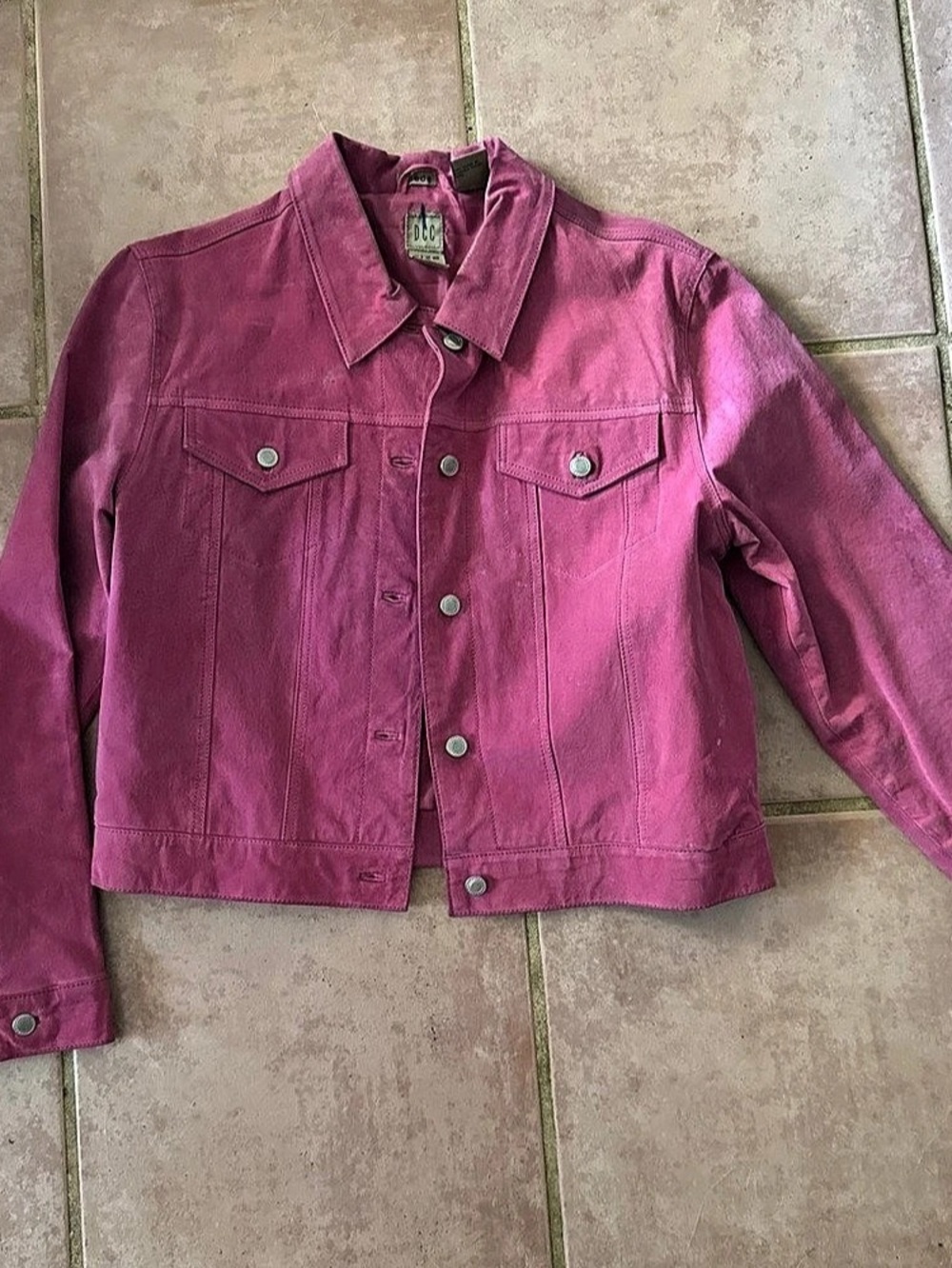 DCC Cropped suede Jacket in Pink Size Large